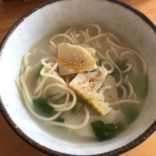 タケノコとネギのちゃんぽん麺